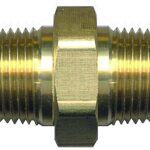 Fairview 122-DP Hex Pipe Nipple, 1/2 in, NPT, Brass, 1200 psi Pressure Sells in Quantity of 10