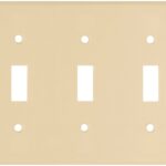 Eaton Wiring Devices 2141V-BOX Wallplate, 4-1/2 in L, 6.37 in W, 3 -Gang, Thermoset, Ivory, High-Gloss