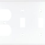 Eaton Wiring Devices 2158W-BOX Combination Wallplate, 4-1/2 in L, 6-3/8 in W, 3 -Gang, Thermoset, White