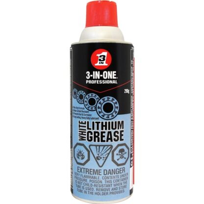 3-In-One 01142 Lithium Grease, 290 g, Aerosol Can, White