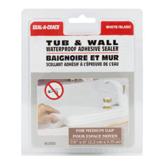 Seal-A-Crack SC13111 7/8" x 11ft Tub & Wall Waterproof Adhesive Sealer - White