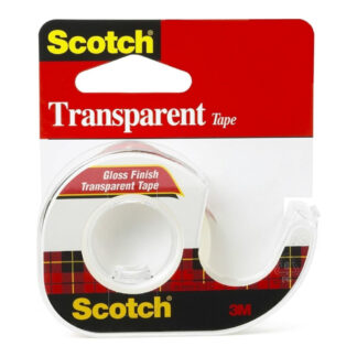 Scotch 106NA Transparent Tape, 12-1/2 yd L, 1/2 in W
