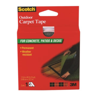 Scotch CT3010 Carpet Tape, 40 ft L, 1-3/8 in W, Black