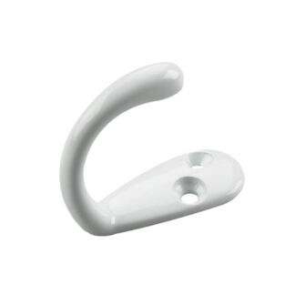 Onward 223WV 1-1/2" 223 Single Metal Wardrobe Hook, 2 Pack - White