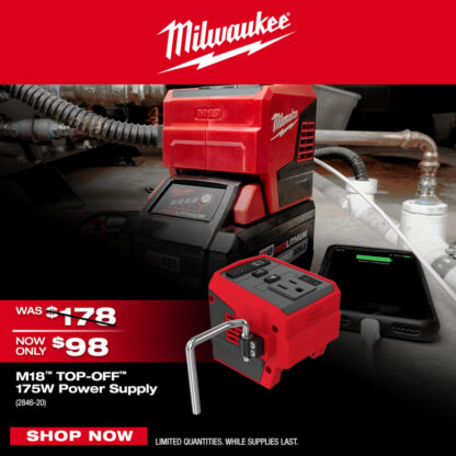 Milwaukee 2846-20 M18 Top-Off 175W Power Supply
