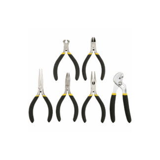 STANLEY 84-079 Steel Mini Plier Set, 6 Pack - Black & Yellow
