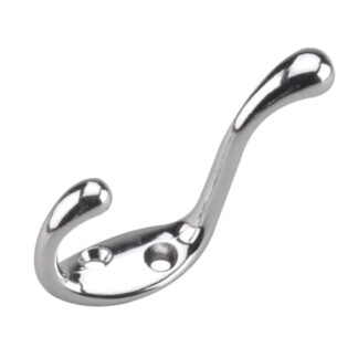 Onward 235CV 3-1/2" 235 Heavy-Duty Metal Double Coat Hook - Chrome
