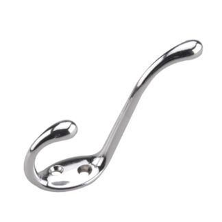 Onward 237CV 5-1/2" 237 Heavy-Duty Metal Double Coat Hook - Chrome