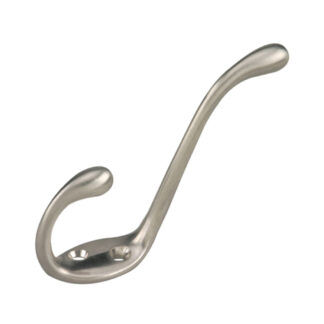 Onward 237NBV 5-1/2" 237 Heavy-Duty Metal Double Coat Hook - Brushed Nickel