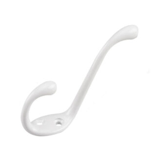 Onward 237WV 5-1/2" 237 Heavy-Duty Metal Double Coat Hook - White