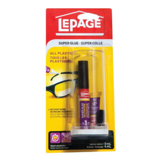 LePage 1668383 6ml 2-Part All Plastic Super Glue - Clear