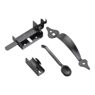 Onward 307FBV Thumb Latch, 7-3/32 in L Bolt, Steel, Black