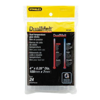 Stanley GS10DT 4" x 0.28" DualMelt Glue Stick, 24 Pack - Clear