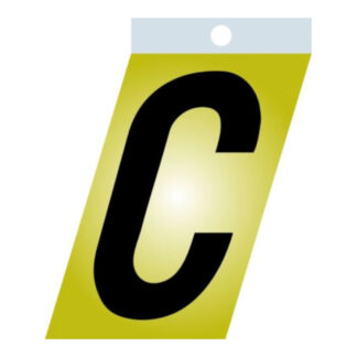 Richelieu 1001639 2" Metl-Stik Letter "C" - Brass & Black