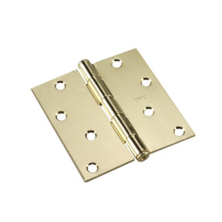 Onward 822BB 4" Steel Full Mortise Butt Hinge, 2 Pack - Brass