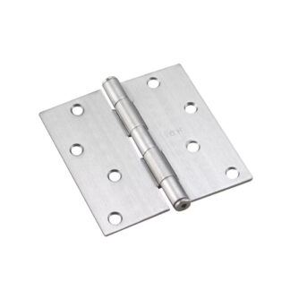 Onward 822BCB 4" Steel Full Mortise Butt Hinge, 2 Pack - Brushed Chrome