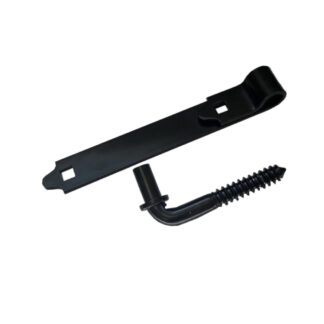 Onward 932FBR 8" 100lb Steel Screw Hook with Strap Hinge, 2 Pack - Black