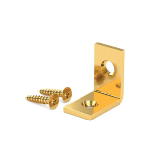 Onward 97B10R 1" x 1/2" Steel Corner Brace, 4 Pack - Brass