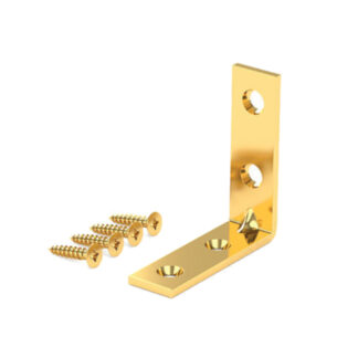 Onward 97B15R 1-1/2" x 1/2" Steel Corner Brace, 4 Pack - Brass