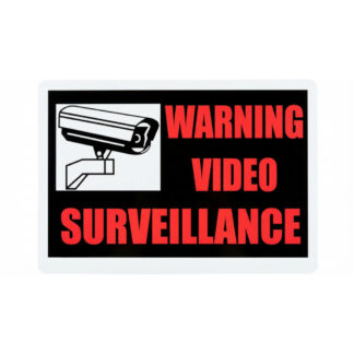 Richelieu 1170039 12" x 8" "VIDEO SURVEILLANCE" Sign - Black, White & Red