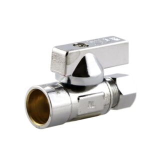 Cathelle 62563 1/2" x 3/8" Straight Mini Ball Valve - Chrome