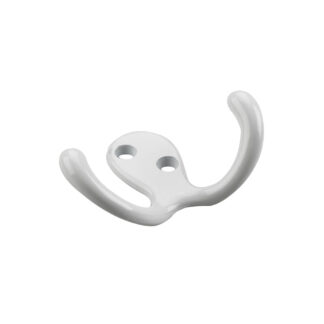 Onward 2235WV Double Wall-Mount Metal Wardrobe Hook - White