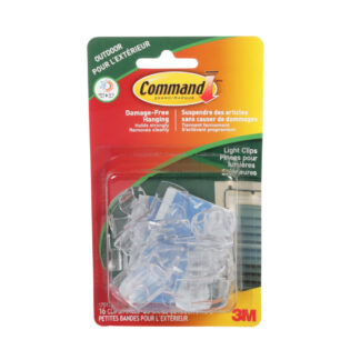 Command 17017CLR-AWC Plastic Outdoor Light Clip, 16 Pack - Clear