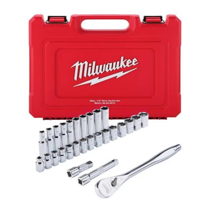 Milwaukee 48-22-9510 1/2" Drive Ratchet & Socket Set - Metric - 28PC