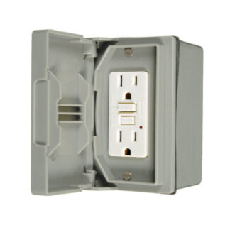 Electrimart 5559 Weatherproof Duplex Outlet Kit - Grey