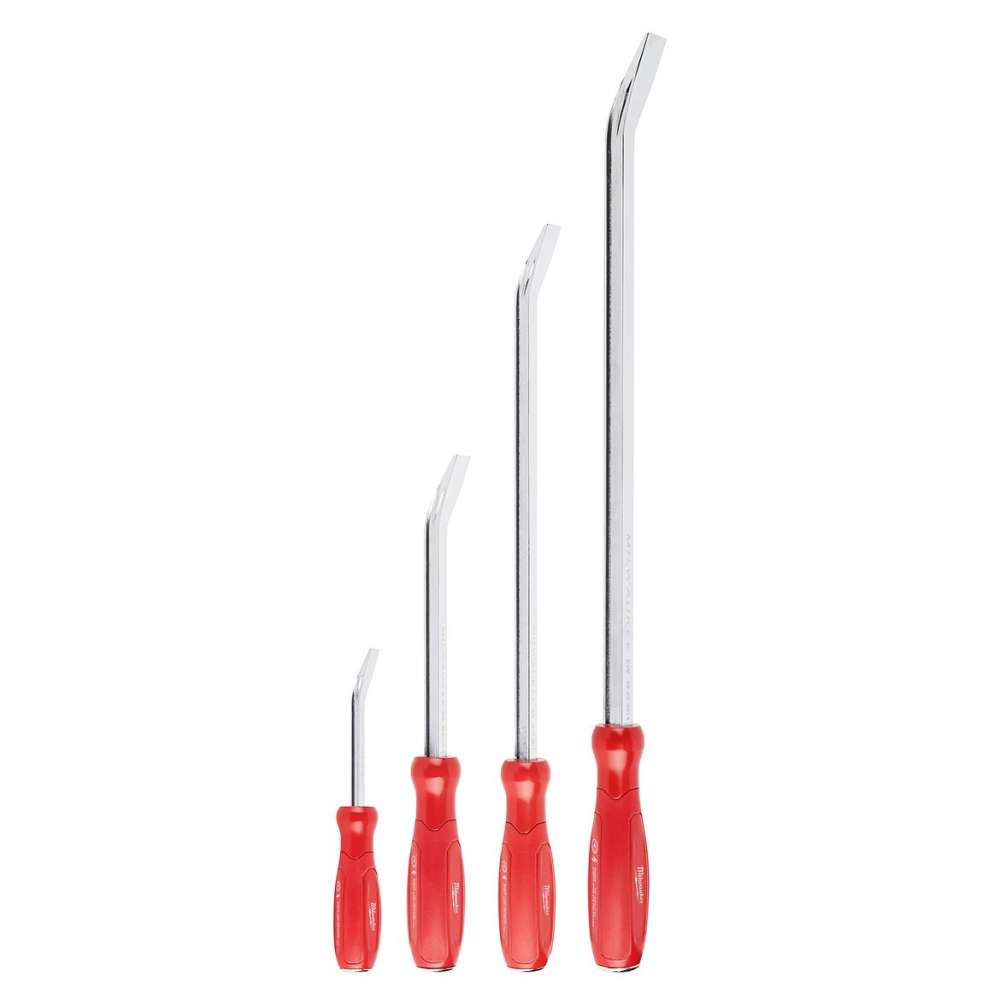 Milwaukee 4-Piece Pry Bar Set – 48-22-9214, I-Beam Design, 3.5 Lbs