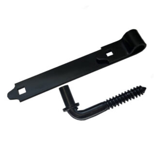 Onward 932FBR 8" 100lb Screw Hook with Strap Hinge, 2 Pack - Black