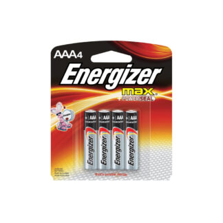 Energizer E92BP-4 Alkaline Battery, AAA Battery, Zinc, Manganese Dioxide, 1.5 V Battery