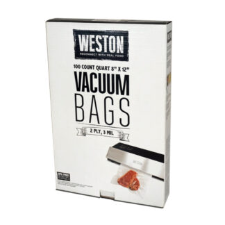 Weston 30-0101-W 12" x 8" Vacloc Plastic Vacuum Bag, 100 Pack - Clear