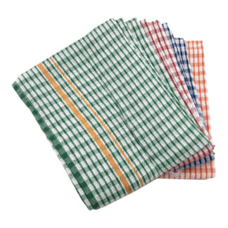 Wipeco DT-1414R 14" x 14" Cotton Dish Towel, 4 Pack - Assorted