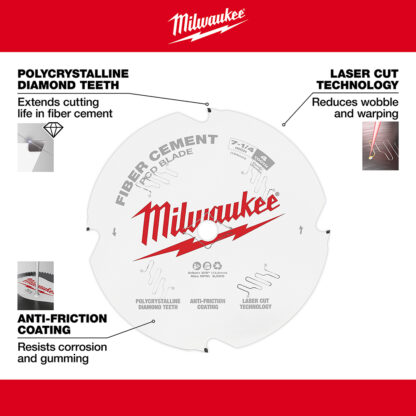 Milwaukee Tool 7-1/4" PCD/Fiber Cement Circular Saw Blade 48-40-7000