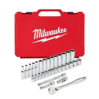 Milwaukee® 48-22-9508 3/8" Drive Metric Ratchet & Socket Set, 32 Pack