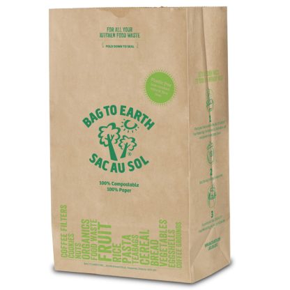 Y-LFWB 12" x 8" x 22" Large Biodegradable Recycled Paper Food Waste Bags, 5 Pack