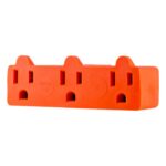Elink 3-Outlet Heavy Duty Wall Tap, Orange EL-506