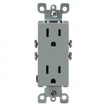 Leviton Decora Receptacle, Grey 225-5325-OGY
