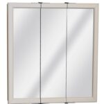 Zenith W30 Medicine Cabinet, 29.63 in OAW, 4.5 in OAD, 25.75 in OAH, Steel, White, 2-Shelf
