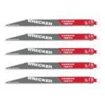 Milwaukee Tool 12&Prime; 6-TPI The Wrecker SAWZALL Blade with Carbide Teeth (5 Pack) 48-00-5543