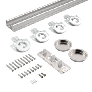 Onward 14648BC 48" Steel Ceiling Mount Bypass Door Hardware Kit - Zinc