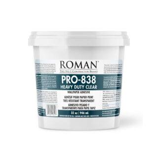 Roman 24957 1 Quart PRO-838 Heavy-Duty Wallpaper Adhesive - Clear