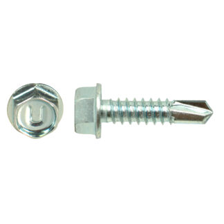 UCAN THW1034B 10-16 x 3/4" U-DRILLS® Plated Hex Washer Head Self-Drilling Screw, 8000 Pack - Zinc