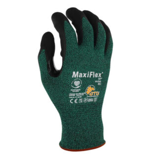 ATG 34-8743TCA/M MaxiFlex Ansi A2 Gloves, Medium - Black & Green