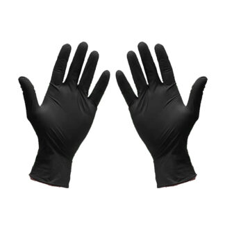 Viking 34606L Professional Black Forte Nitrile Disposable Gloves, 50 Pack - Black