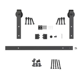 Onward 2460302MATBC 78-3/4" RUSTIC Decorative Sliding Hardware Kit - Black