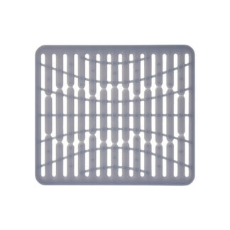 OXO 13138100G 11-1/4" x 12-3/4" Small Silicone Sink Mat - Grey