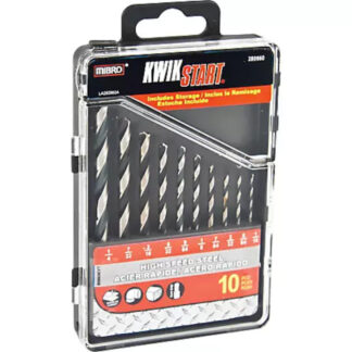 Mibro 280960 Kwik Start High-Speed Steel Drill Bit Set - 10PK