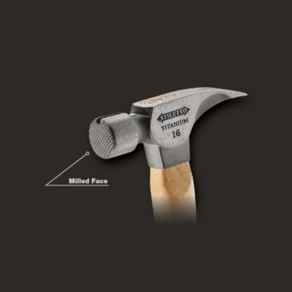 Stiletto-TI16MC 16 Oz Titanium Milled Face Hammer with 18 in. Curved Hickory Handle